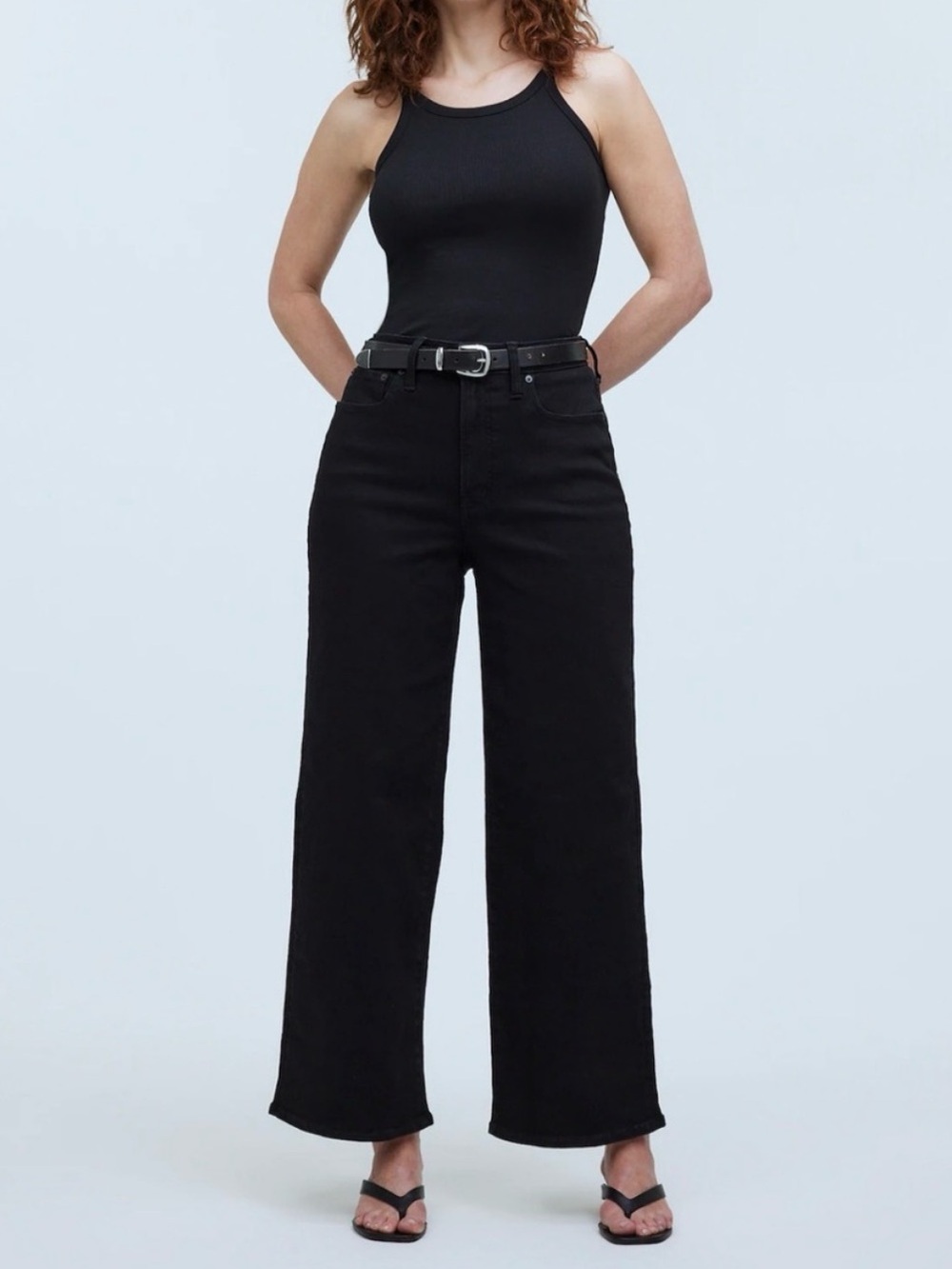Madewell The Curvy Perfect Vintage Wide-Leg Jean Size 30 Black Rinse Wash